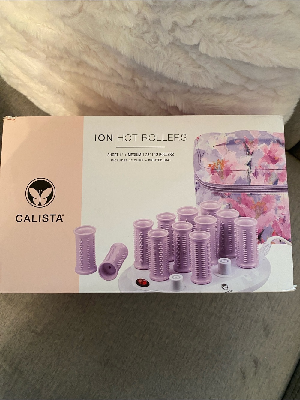 Calista Ion Hot Rollers Set — Lavender Hot Rollers with Floral Bag